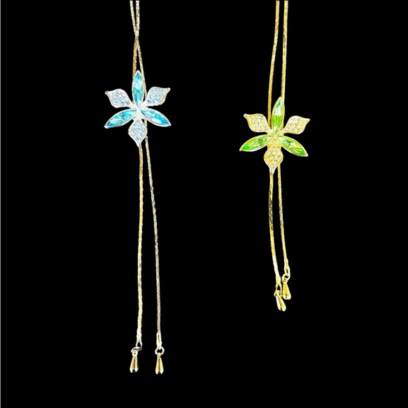 Swarovski Crystals Flower Long Necklace - Picture 5 of 7